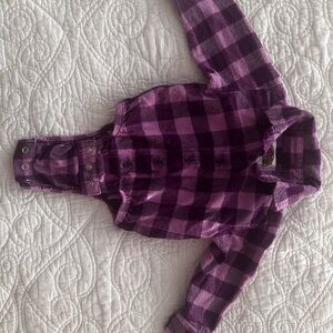 Purple Plaid Kids Onsie Shirt
